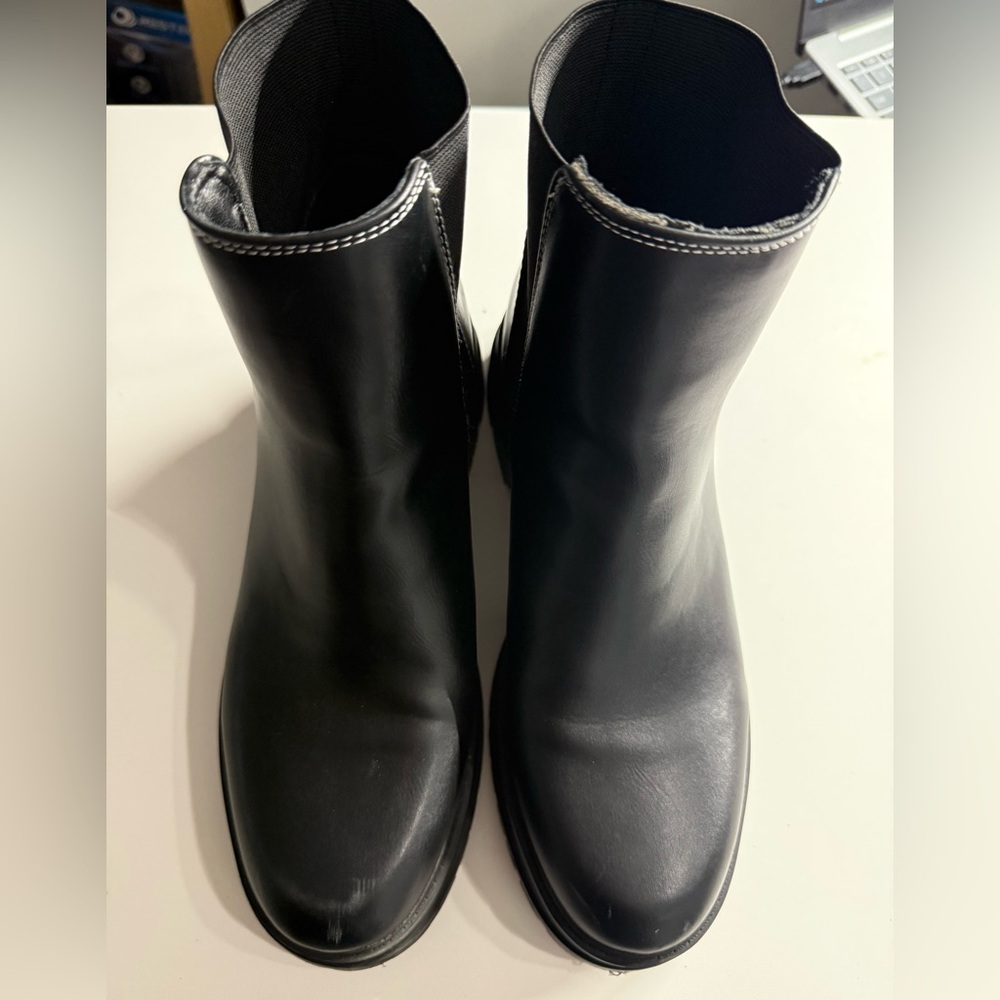 Nine West Black Chunky Heel Ankle Boots 9M Classic Pull-On Booties for Women
